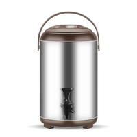 Distributeur de boissons thermiques commercial Baiwin, conteneur isotherme en acier inoxydable, urne à eau et à thé avec robinet pour la restauration