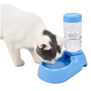Petstar Mangkuk Pemberi Makan Hewan Peliharaan Otomatis, Mangkuk Penyiram Anjing Kucing Gravitasi Otomatis Plastik Portabel