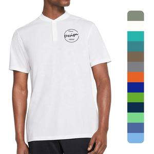 เสื้อยืดคอโปโลผู้ชายแฟชั่นผ้าสแปนเด็กซ์โพลีเอสเตอร์มีกระดุมปิดด้านหน้าแบบลำลอง - Product Image 1