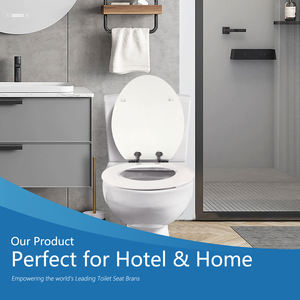 Asiento de Inodoro de Madera Moldeada con Textura Moderna, Asiento de Baño con Bisagras de Cierre Suave, <span class=keywords><strong>Tapa</strong></span> de Inodoro <span class=keywords><strong>Universal</strong></span> Fácil de Limpiar - Product Image 5