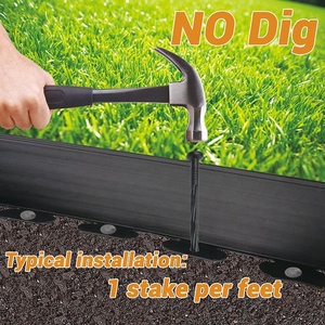 Rouleau de bordure de paysage en plastique de jardin de 10m Kit de bordure de pelouse sans creuser avec 30 pointes d'ancrage pour parterres de <span class=keywords><strong>fleurs</strong></span> Yard Pathway - Product Image 3