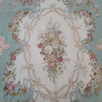 6x9 Light Color Hand Knotted Wool Aubusson Rugs French Chinese Made by Hand for Bedroom Living Room