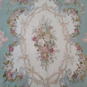 Tapis <span class=keywords><strong>Aubusson</strong></span> en laine noués à la main de couleur claire 6x9 Fabriqués à la main en France et en Chine pour la <span class=keywords><strong>chambre</strong></span> à coucher et le salon - Product Image 5