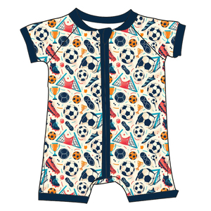 Milk Silk Baby <b>Short</b> Sleeve Zipper Romper,Custom Print Toddler Boy Summer <b>Onesie</b> - Product Image 4