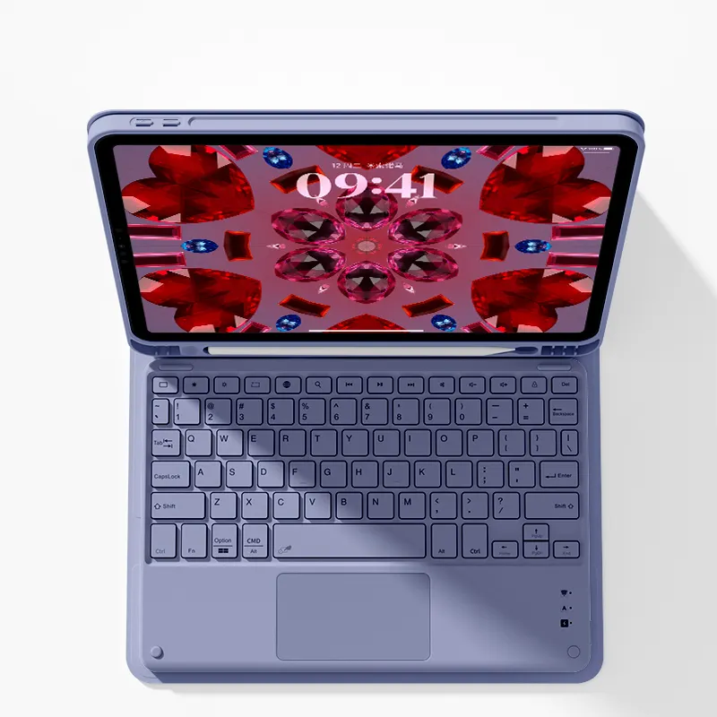 2024 desain baru nirkabel universal kompatibel untuk ipad air 12.9 inci Bluetooth keyboard