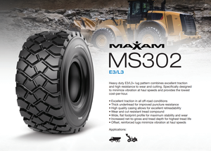 ยางรถบรรทุกหนัก MS302 20.5R25 23.5R25 26.5R25 29.5R25 550/65R25 650/65R25 รุ่นใหม่ E3 สำหรับรถดัมพ์หนัก ยี่ห้อ MAXAM Natural - Product Image 4