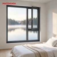 Fenêtre à battant en aluminium à double vitrage, isolée thermiquement, insonorisée et hermétique, idéale pour les projets de construction neuve