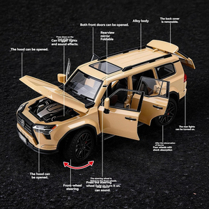 Modèle de voiture en alliage moulé sous pression XLG 1:24 GX550 avec son et lumière, portes ouvrables, modèle en métal décoratif - Product Image 2