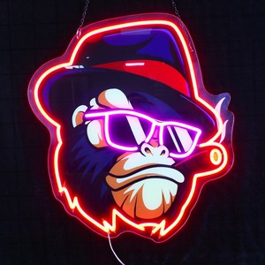 Insegna al Neon con tema aquile verde freccia aliena Pizza Fast Food Anime Donald Duck and Can Gas Design - Product Image 4