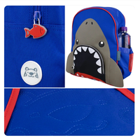 Sac à dos scolaire personnalisable avec impression de requin de dessin animé pour garçons, unisexe, voyage, en polyester et design imperméable