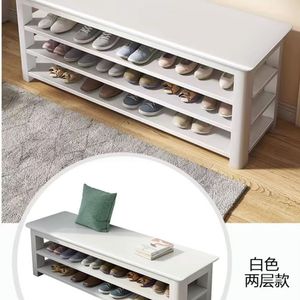 Solid Wood Multi Layer Shoe Rack Rectangular 20-35 Pairs Storage Bench For Home Entrance Hallway Indoor Use - Product Image 3