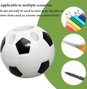 Porte-stylo de football personnalisé avec logo, en plastique, en forme de ballon, rangement de bureau pour événements sportifs, cadeau promotionnel, pot de papeterie scolaire - Product Image 3