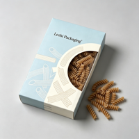 Boîte d'emballage alimentaire personnalisée à bas prix avec logo, pour pâtes italiennes, avec fenêtre en PVC, boîte d'emballage alimentaire pour spaghetti