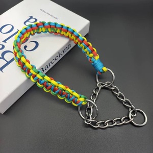 Dickes Handgefertigtes Geflochtenes Hundehalsband für Mittelgroße bis Große Hunde 34-44cm Farbenfrohes Design Saisonale Nutzung Anpassbares Haustierhalsband - Product Image 4