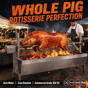 <span class=keywords><strong>Girarrosto</strong></span> Elettrico Certificato CE 88cm in Acciaio Inox con Rotazione Automatica per Barbecue a Carbone, Agnello Intero, Maiale, Griglia da Esterno - Product Image 4