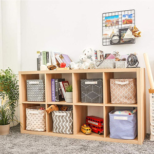 Set of <strong>6</strong> Foldable <strong>Cube</strong> <strong>Storage</strong> Baskets, with Handles for Bathroom, Shelves, Nursery - Product Image 4