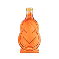Bouteille de vin Antique classique 500ml Bouteille de vin en verre en forme de gourde à vis orange