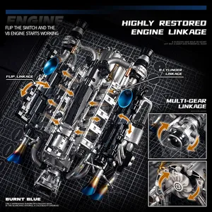 EIKEE Y15002 2025 Nuovo Modello MOC Motore Super V8, Ornamento da Scrivania, Giocattolo Regalo per Bambini, 2773 Pezzi Blocchi da Costruzione - Product Image 4