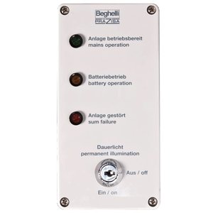Pannello di Controllo Remoto Beghelli 22.5x21.5x7.5 Cm per Allarme Antincendio con Luci Indicatrici e Interruttore - Product Image 1