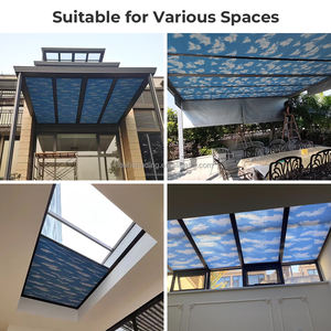 사용자 정의 크기 수동 벌집 채광창 블라인드 내열성 셀룰러 음영 지붕 채광창 용 접이식 천장 커튼 - Product Image 5
