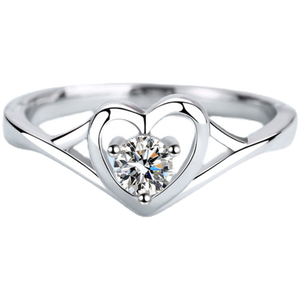 Nuevo Anillo de Compromiso de Plata de Ley 925 Chapado en Platino con Moissanita en Forma de Corazón, de Lujo, Romántico, para Mujer, Certificado de Laboratorio, Venta al por Mayor de Fábrica, Tercera Categoría - Product Image 1