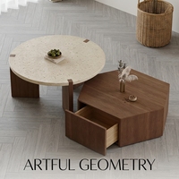 Table à thé minimaliste italienne, table à thé circulaire en bois fumé importé, créative pour salon et usage domestique