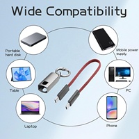 Cordon porte-clés premium avec câble de charge Type C, en nylon tressé durable, pour téléphone et batterie externe, avec charge rapide Type C