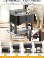 Fontaine à eau surélevée pour chien 11L, sans déversement, 4 hauteurs réglables, distributeur d'eau automatique pour grands chiens