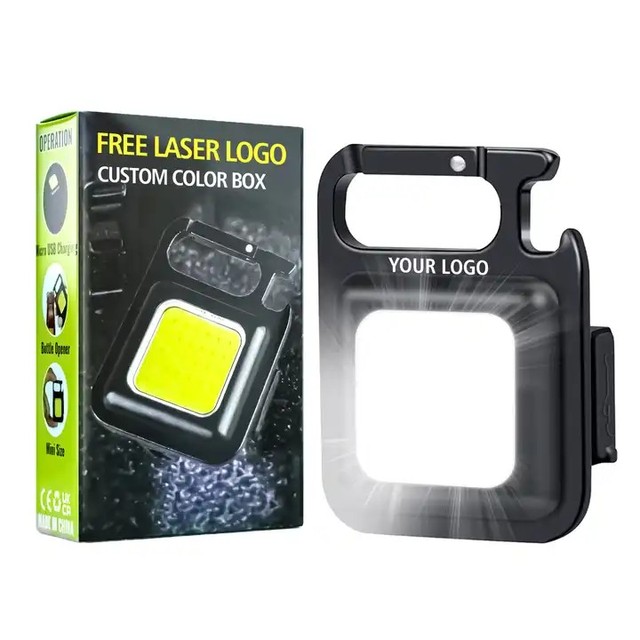 Mini COB Flashlights Bright Aluminum Alloy Rechargeable LED Key Chain Flashlights