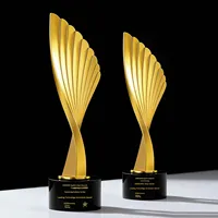 Trophée personnalisé en métal et cristal, créatif, haut de gamme, élégant, récompense pour réunion annuelle, employé exceptionnel, champion, personnalisable