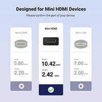 UGREEN Mini HDMI a HDMI Adaptador 4K 60Hz Alta velocidad Mini HDMI 2,0 Cable adaptador macho a hembra para Raspberry Pi 4