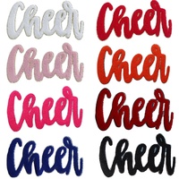 Patchs de lettres en chenille rose brodés en gros du fabricant, tissu coloré thermocollant pour vêtements