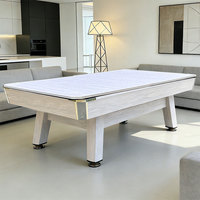 Table de jeu multifonction 3 en 1, table de billard / table de ping-pong / table à manger combinée, plateau en ardoise, structure en bois massif