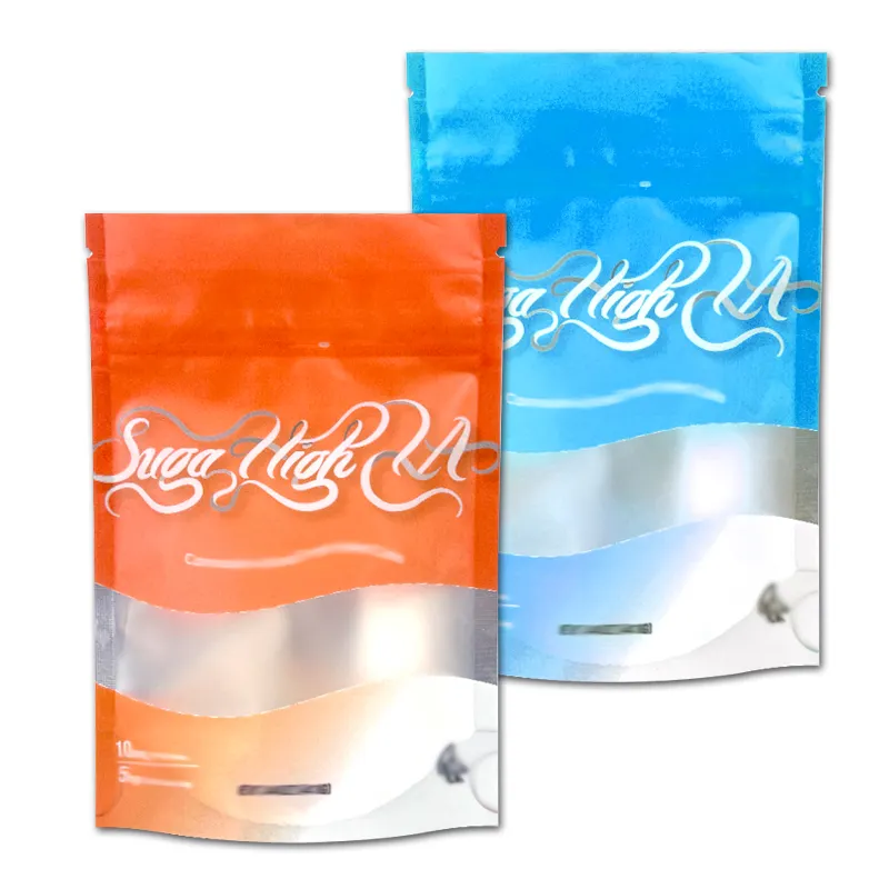 Low Moq Custom Printing Plastic Stand-Up Ziplock Pouch Met Matte Raam Aluminiumfolie Voedselpakket Tas