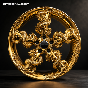 Rines Greenloop de Lujo Personalizados en Forma de Dragón Dorado, Aleación de Aluminio Forjado, de 15 a 22 Pulgadas, Acabado Dorado Brillante para Autos de Alta Gama - Product Image 6