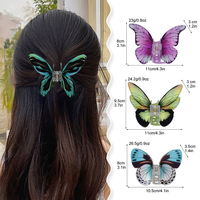 11cm mode papillon acrylique fille pince à cheveux impression papillons requin pince cheveux griffe en gros tempérament queue de cheval pince