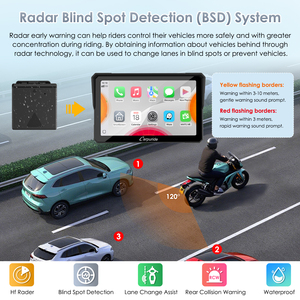 Affichage de <span class=keywords><strong>navigation</strong></span> pour moto Carpuride, sans fil, Moto CarPlay, Android Auto, interphone, double Bluetooth, IP67, W702RS Pro - Product Image 5