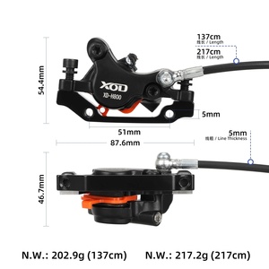 Kit de frein à disque hydraulique XOD H800 pour trottinette électrique Kukirin G5, double piston avant et arrière - Product Image 3