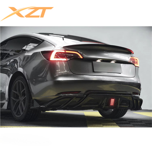 Kit aérodynamique aspect carbone, diffuseur arrière, lèvre avant sans éclairage pour Tesla Model 3 2018-2023 - Product Image 4