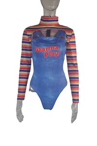Costumes d'Halloween pour femmes : Ensemble de déguisements de personnage de film effrayant (Police, Poupée Tueuse, Wanna Play) - Product Image 6