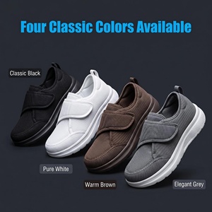 Chaussures médicales unisexes pour diabétiques, en tissu tissé avec caractéristiques anti-perforation et anti-écrasement en caoutchouc, pour hommes et femmes - Product Image 1