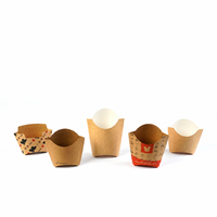 Barquette alimentaire jetable en papier kraft sans pliage, imprimée sur mesure, résistante à l'huile, pour frites, poulet, pop-corn, emballage à emporter
