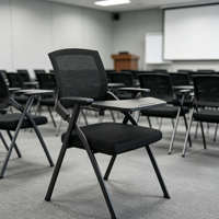 Chaise de formation pliable Foshan Spray Metal avec tablette d'écriture pour l'école, la salle de conférence, le bureau et les réunions