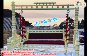 Muslim Mehndi Decoration <b>Swing</b> With Moroccan New <b>Wooden</b> Handicraft <b>Swing</b> With Moroccan Lamps Traditional Wedding Mehndi <b>Swing</b> - Product Image 4