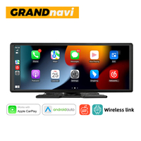 Kamera Dash Cam Mobil Portabel Grandnavi dengan Kamera Spion, Layar Sentuh IPS 10,26 Inci, Sudut Pandang 170 Derajat, Wireless Carplay, Kartu SD