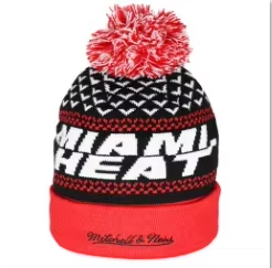 Bonnet d'hiver en tricot jacquard avec pompon <span class=keywords><strong>NBA</strong></span> Miami Heat pour les fans de basketball et les événements sportifs - Product Image 2