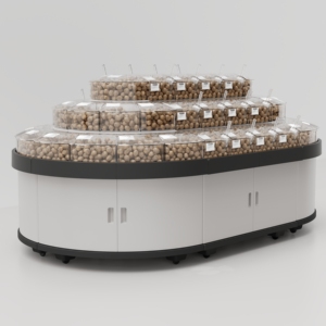 Thiết kế mới vật liệu mới nhựa Pick N <span class=keywords><strong>mix</strong></span> hiển thị đứng Kệ thị trường cho Cửa hàng kẹo - Product Image 1