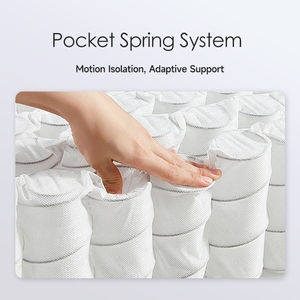 Colchón de cama doble de grado de protección contra incendios para Hotel, espuma viscoelástica para dormir mejorada con masaje, bobina de resorte enrollable en caja plegable - Product Image 3