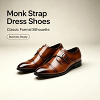 Herren Echtleder Monkstrap Anzugschuhe Eckige Spitze Formelle Business-Schuhe Rutschfeste Büro- und Hochzeitsschuhe