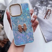 Coque de téléphone en cuir coloré avec motif papillon en tissu pour iPhone 12 13 14 15 16 17 18 Pro Max et Samsung